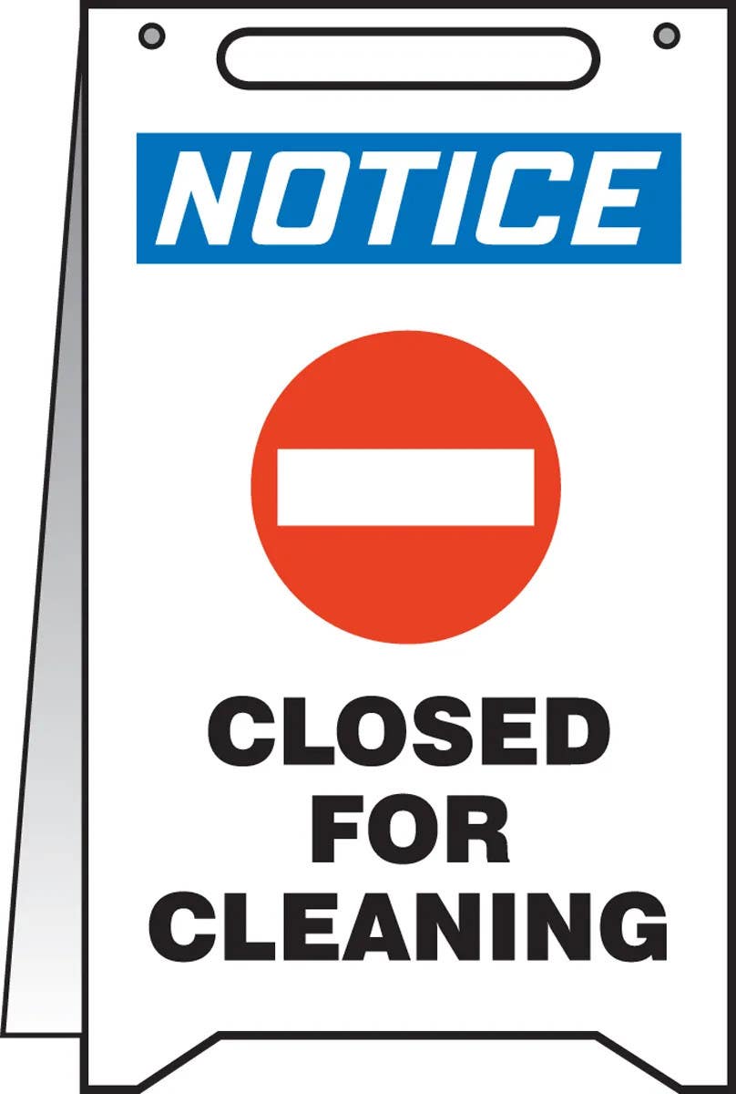 AccuformNMC PFR612 Fold-Ups, Notice, Closed For Cleaning, 20" H x 12" W