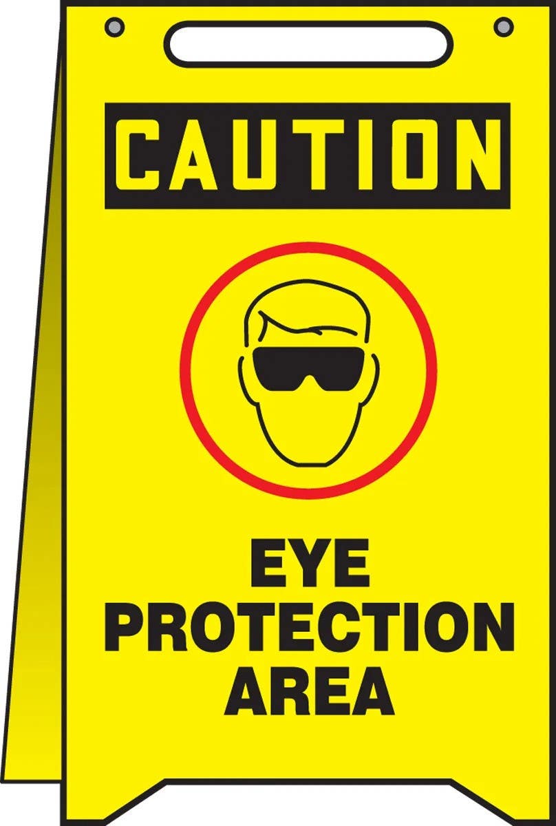 AccuformNMC PFR614 Fold-Ups, Caution, Eye Protection Area, 20" H x 12" W