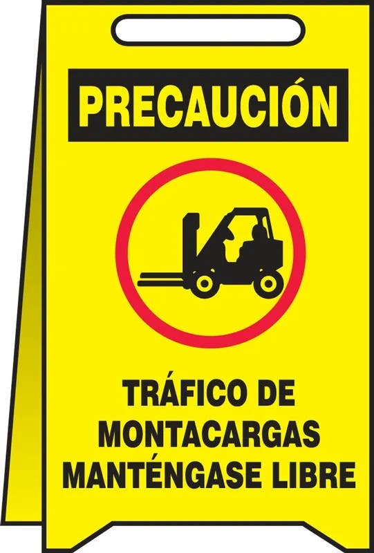 AccuformNMC PFR617 Fold-Ups, Caution, Forklift Traffic, 20" H x 12" W