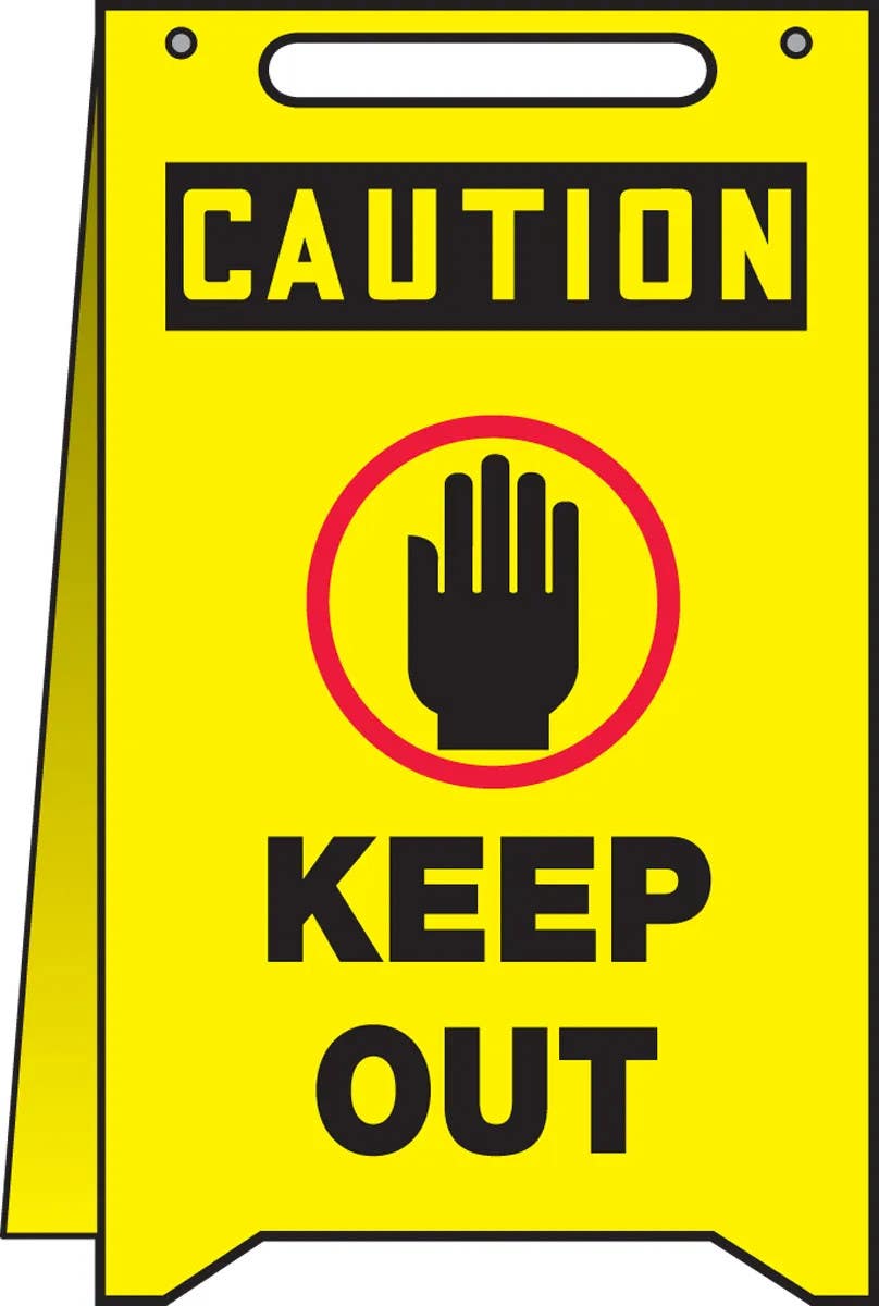 AccuformNMC PFR624 Fold-Ups, Caution, Keep Out, 20" H x 12" W