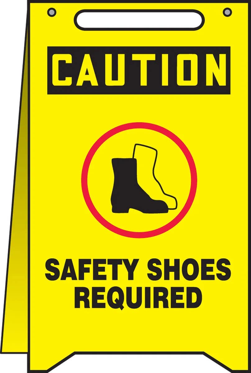 AccuformNMC PFR630 Fold-Ups, Caution, Safety Shoes Required, 20" H x 12" W