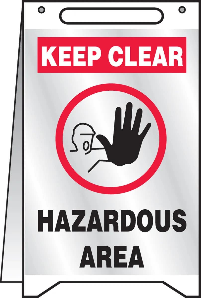 AccuformNMC PFR707 Reflective Fold-Ups, Keep Clear, Hazardous Area, 20" H x 12" W
