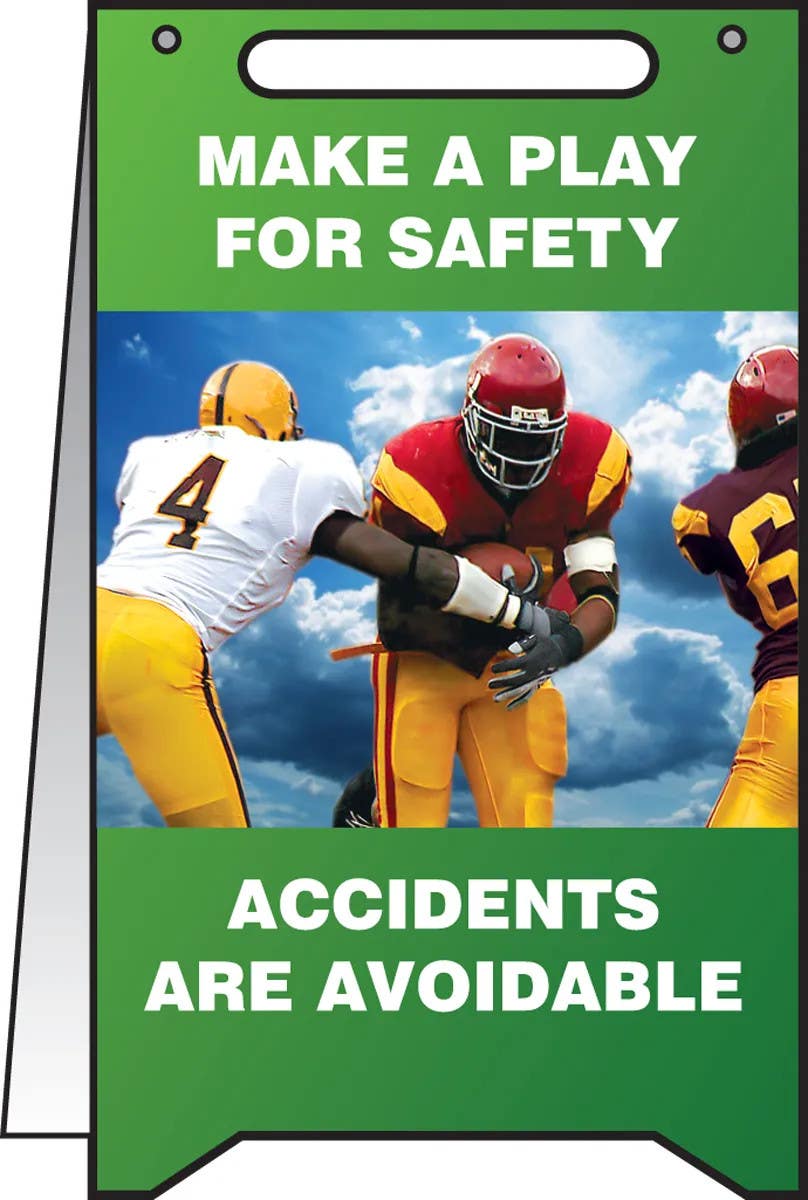 AccuformNMC PFR822 Fold-Ups, Make A Play For Safety, Accidents Are Avoidable, 20" H x 12" W