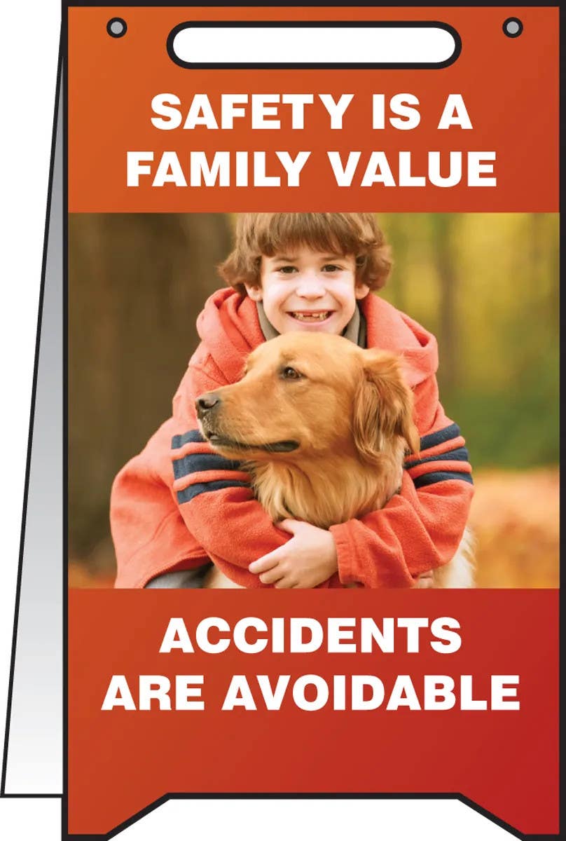 AccuformNMC PFR826 Fold-Ups, Safety Is A Family Value, Accidents Are Avoidable, 20" H x 12" W