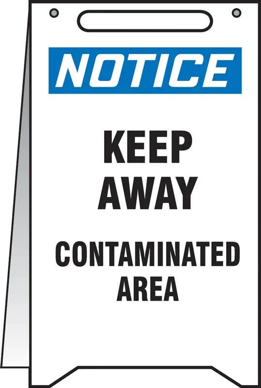 AccuformNMC PFR834 Fold-Ups, OSHA Notice Safety Sign, Keep Away Contaminated Area, 20" H x 12" W