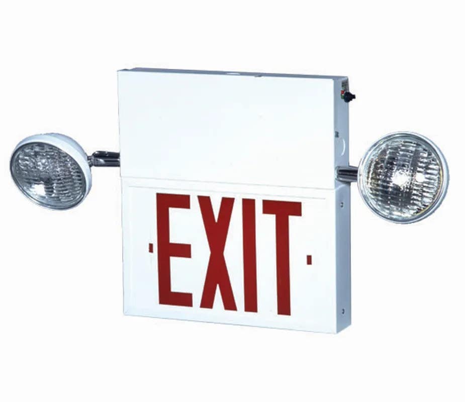 AccuformNMC PLC448 Combination Emergency Lighted Exit Sign w/ Emergency Lights