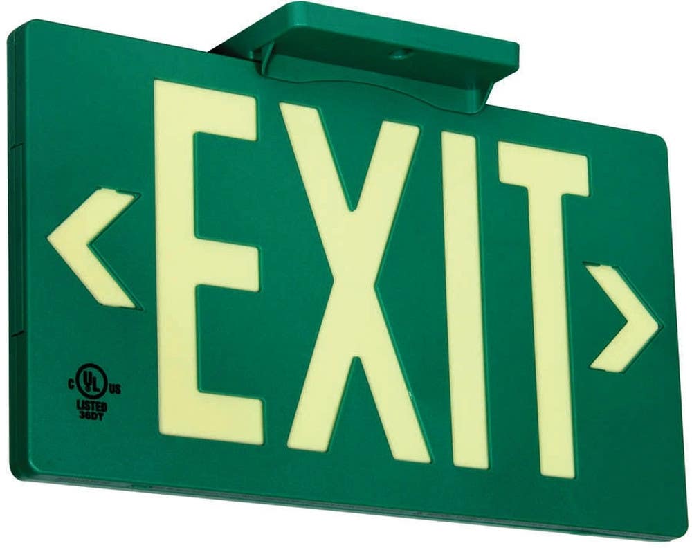 AccuformNMC PLW1 Ultra-Glow, Exit Sign, Plastic Style Case