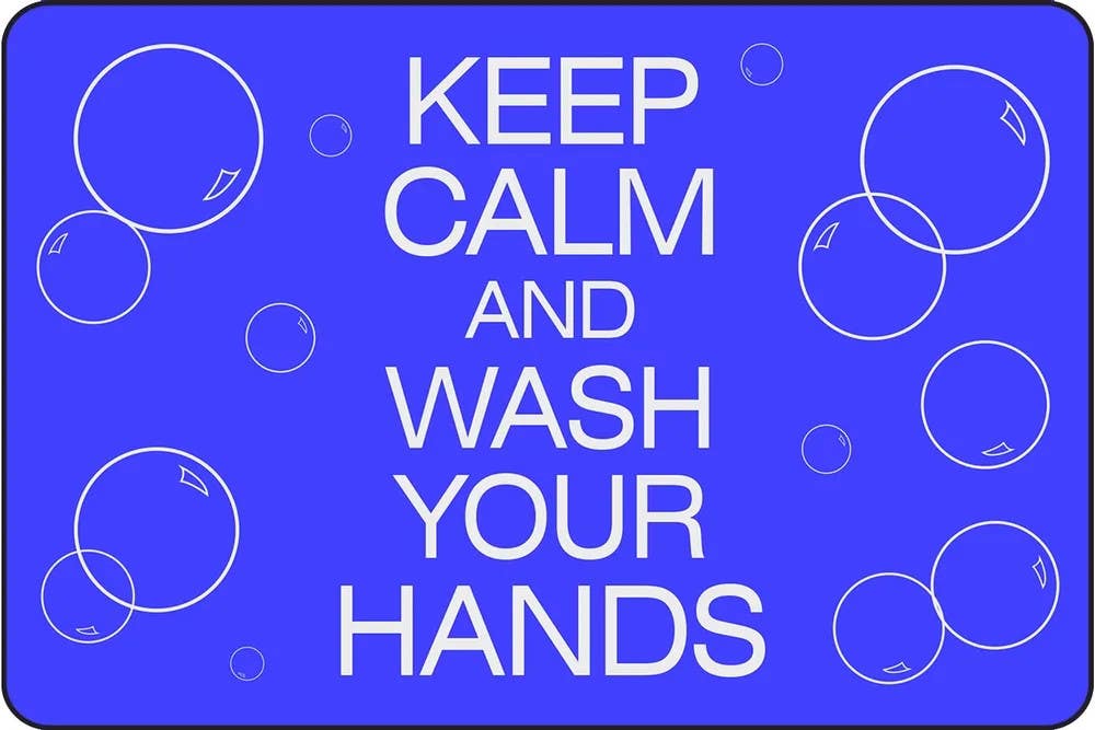 AccuformNMC PMM1 Notrax, Message Mat, Keep Calm And Wash Your Hands, Blue