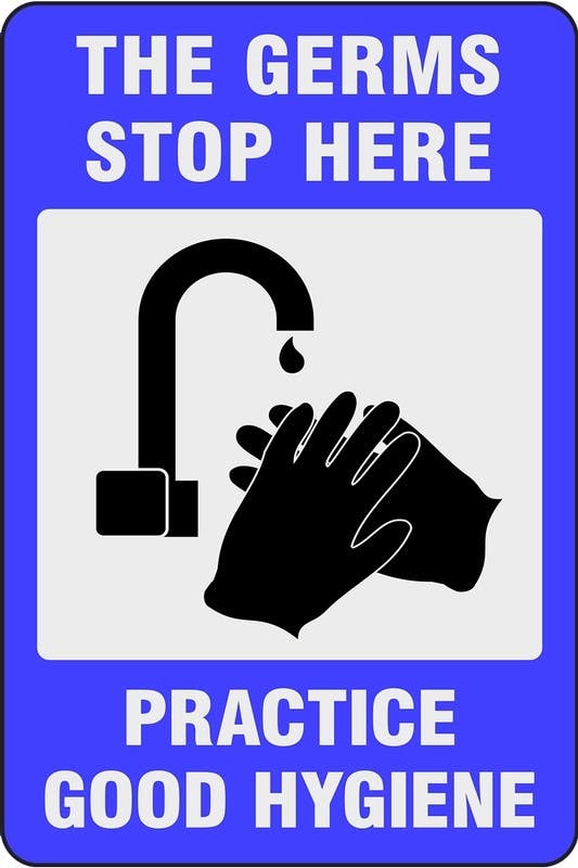AccuformNMC PMM1 Notrax, Message Mat, The Germs Stop Here Practice Good Hygiene, Blue