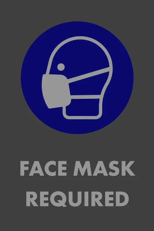 AccuformNMC PMM1 Notrax, Message Mat, Face Mask Required