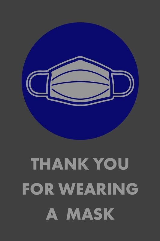 AccuformNMC PMM1 Notrax, Message Mat, Thank You For Wearing A Mask