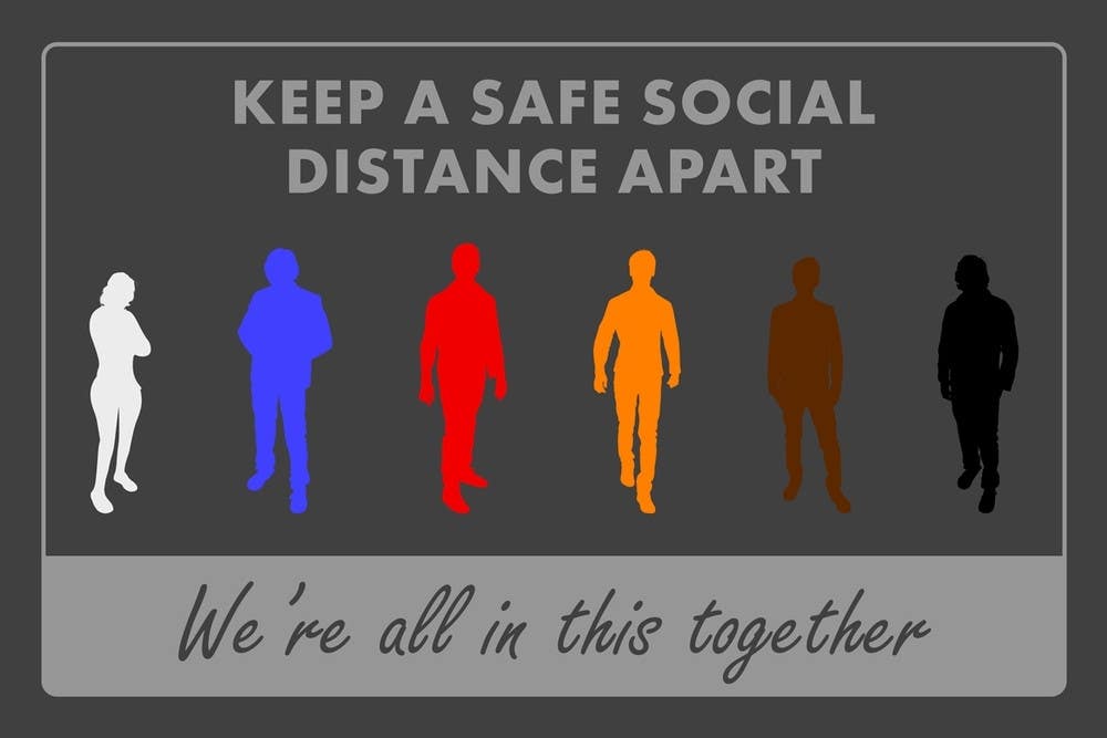 AccuformNMC PMM1 Notrax, Message Mat, Keep A Safe Social Distance Apart We're All In This Together