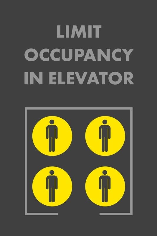 AccuformNMC PMM1 Notrax, Message Mat, Limited Occupancy In Elevator