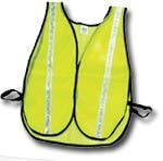 Mutual Industries Non-ANSI High Visibility Soft Mesh Safety Vest - (Lime) 1" Silver Reflective Stripe