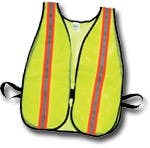 Mutual Industries Non-ANSI High Visibility Soft Mesh Safety Vest - 1-1/2" Orange / Silver / Orange Reflective Stripe