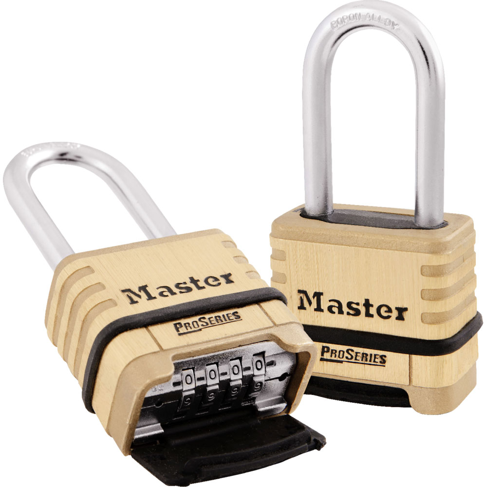 Master Lock 1175LHRS Resettable Combination Padlock, Stainless Steel Shackle