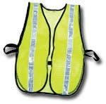 Mutual Industries Non-ANSI High Visibility Soft Mesh Safety Vest (Lime) - 1-3/8" White Reflective Stripe