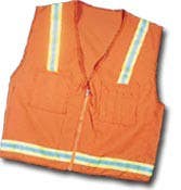 Mutual Industries Surveyor Safety Vest - Lime / Silver / Lime Reflective Stripe
