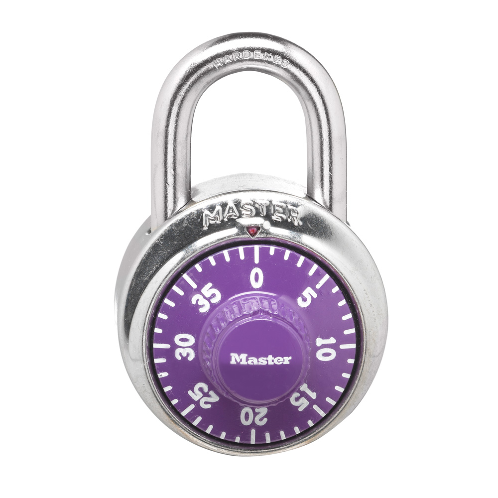 Master Lock 1514D Combination Padlock w/ 1-7/8" (48mm) Wide Combination Dial in Purple Dial