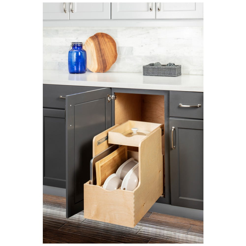 Hardware Resources ROCWD Wood Double Drawer Cookware Rollout