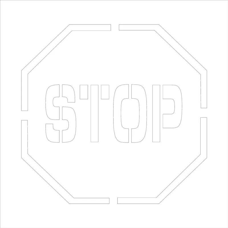 AccuformNMC PMS205 Floor Marking Stencil, Stop, 24" x 24"
