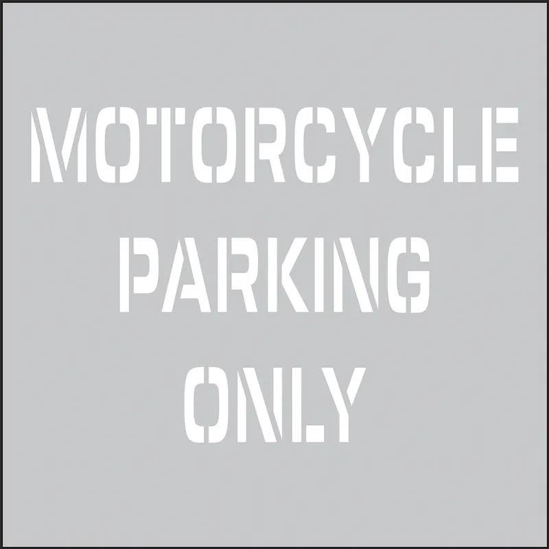 AccuformNMC PMS213 Floor Marking Stencils, Motorcycle Parking Only, 24" x 24"