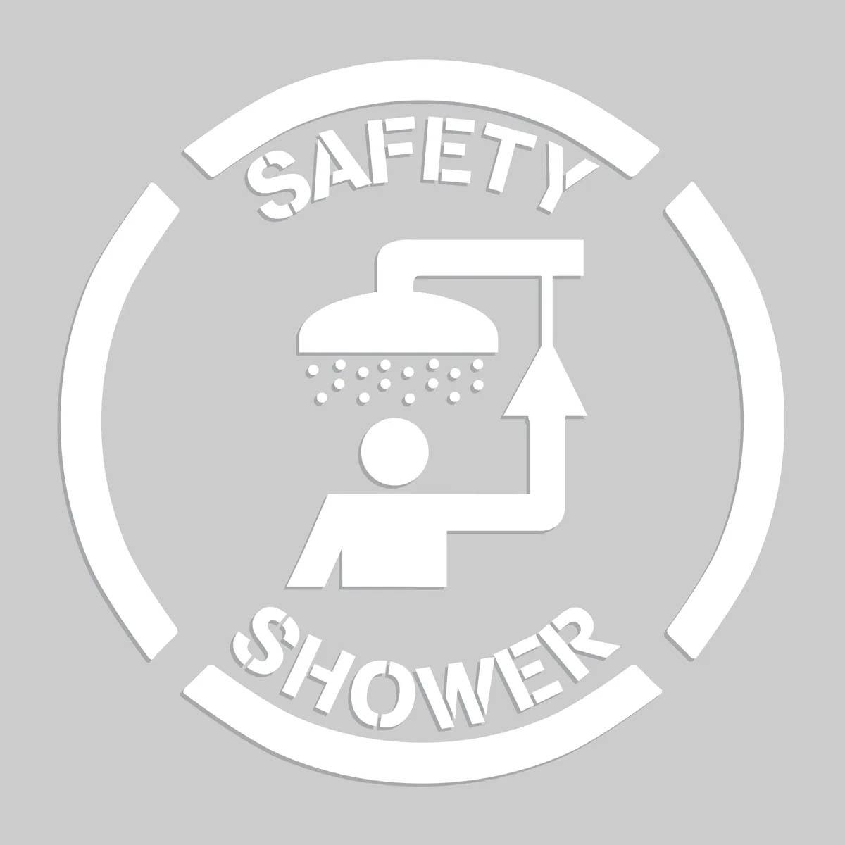 AccuformNMC PMS218 Floor Marking Stencil, Safety Shower, 24" x 24"