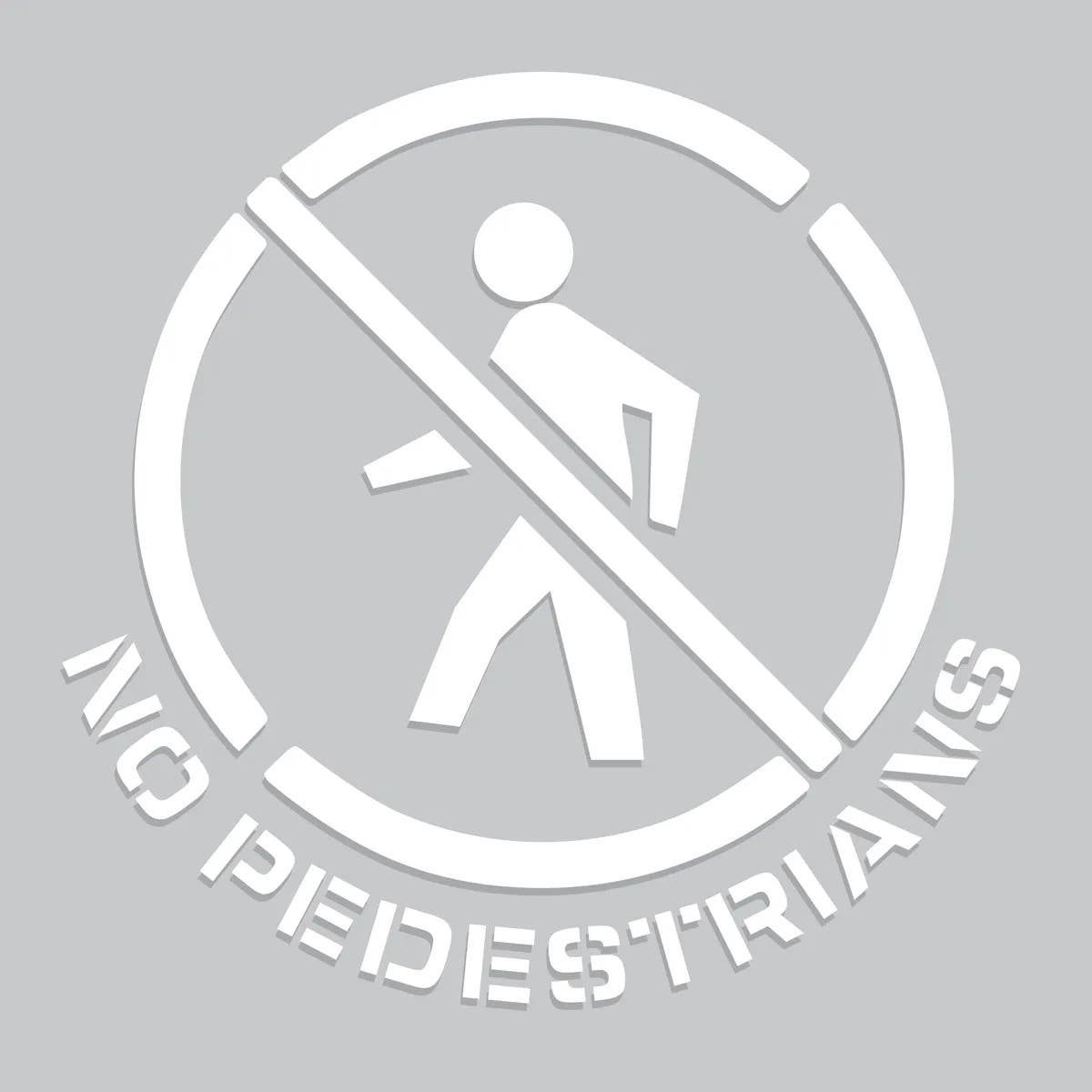 AccuformNMC PMS246 Floor Marking Stencil, No Pedestrians, 24" x 24"