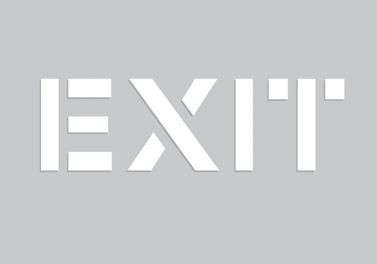 AccuformNMC PMS252 Floor Marking Stencils, Exit, 14" H x 20" W