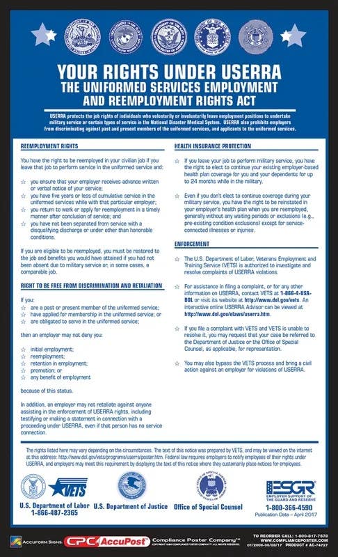 AccuformNMC PPG12 Labor Relations Poster, Userra Poster, 14" H x 8-1/2" W