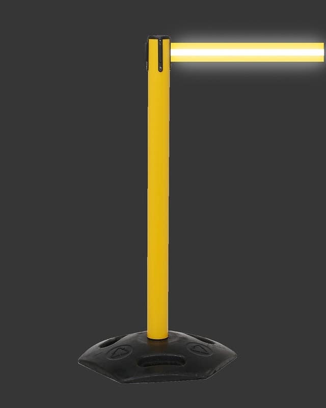 AccuformNMC PRC214 Outdoor Reflective Retractable Belt Post, H - 40"