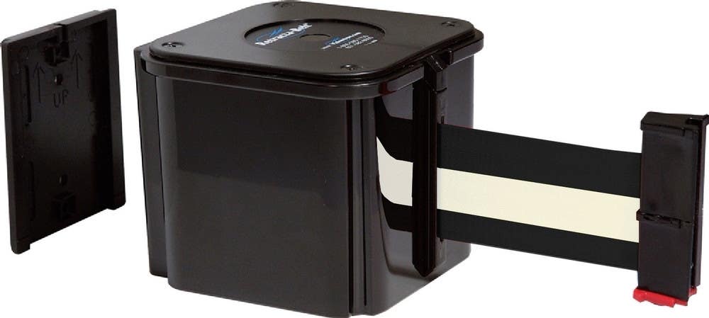 AccuformNMC PRT41 Wall Mount Retractable Belt Tape Barriers, 15' To 25'