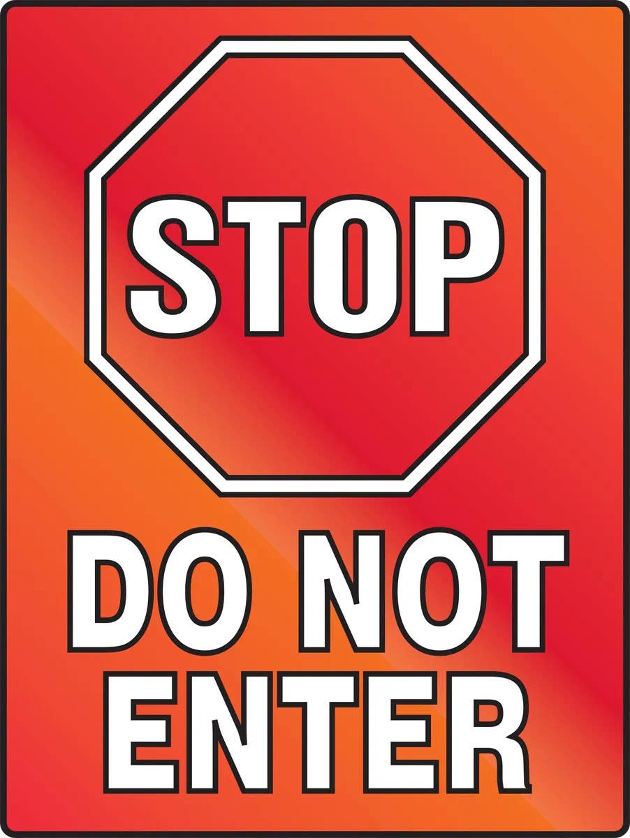 AccuformNMC PSA246 Stop Fluorescent Alert Sign, Do Not Enter, Plastic, 24" H x 18" W