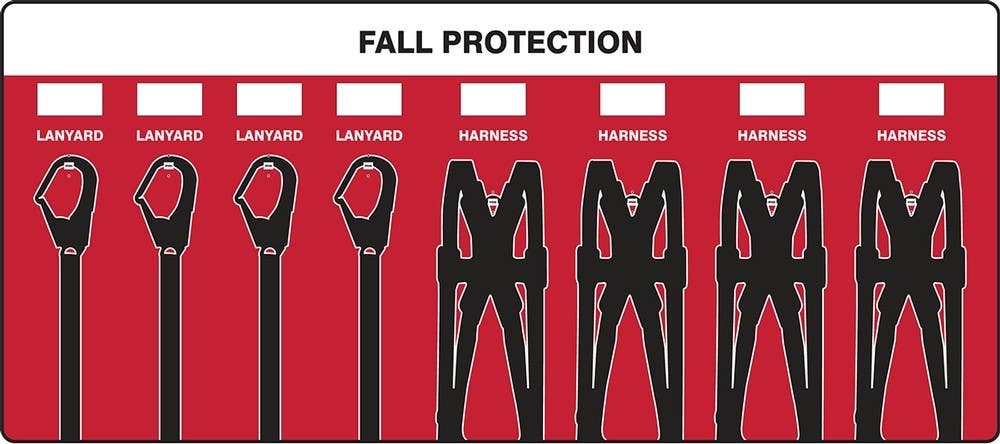 AccuformNMC PSB72 Fall Protection Lanyard Store-Boards, Ultra Aluma-Lite