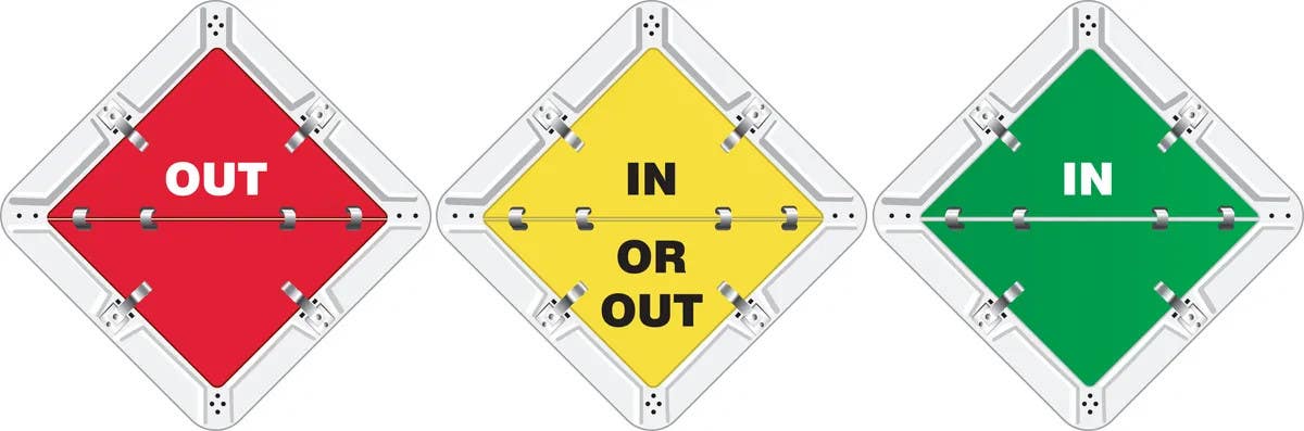 AccuformNMC PSF321 Status Alert Flip-Plac Sign, Out/In Or Out/In