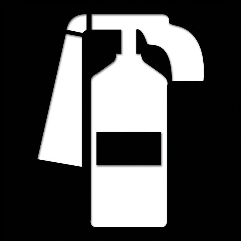 AccuformNMC PSG319 Engraved Accu-Ply Sign, Fire Extinguisher (Symbol), 3" x 3"