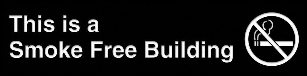 AccuformNMC PSG600 Engraved Accu-Ply Sign, This is a Smoke Free Building, 3" H x 12" W