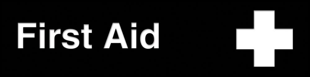 AccuformNMC PSG614 Engraved Accu-Ply Sign, First Aid, 3" H x 12" W