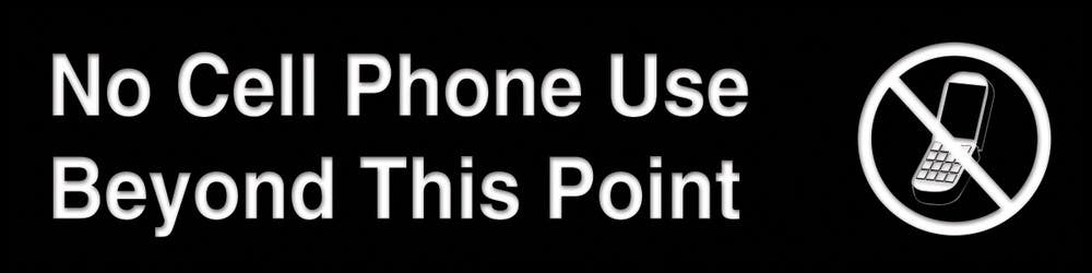 AccuformNMC PSG651 Engraved Accu-Ply Sign, No Cell Phone Use Beyond This Point, 3" H x 12" W