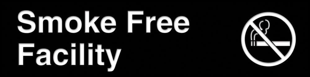 AccuformNMC PSG652 Engraved Accu-Ply Sign, Smoke Free Facility, 3" H x 12" W