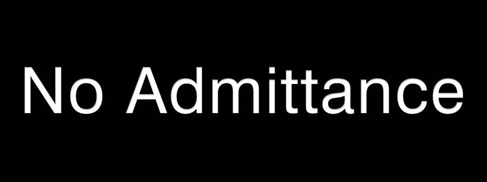 AccuformNMC PSG820 Engraved Accu-Ply Sign, No Admittance, 3" H x 8" W