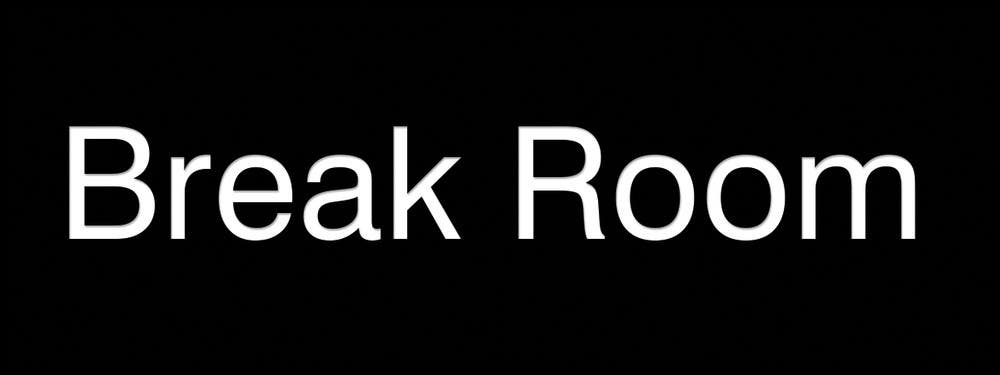 AccuformNMC PSG878 Engraved Accu-Ply Facility Sign, Break Room, 3" H x 8" W