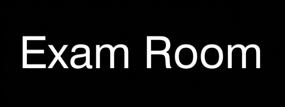 AccuformNMC PSG903 Engraved Accu-Ply Sign, Exam Room, 3" H x 8" W