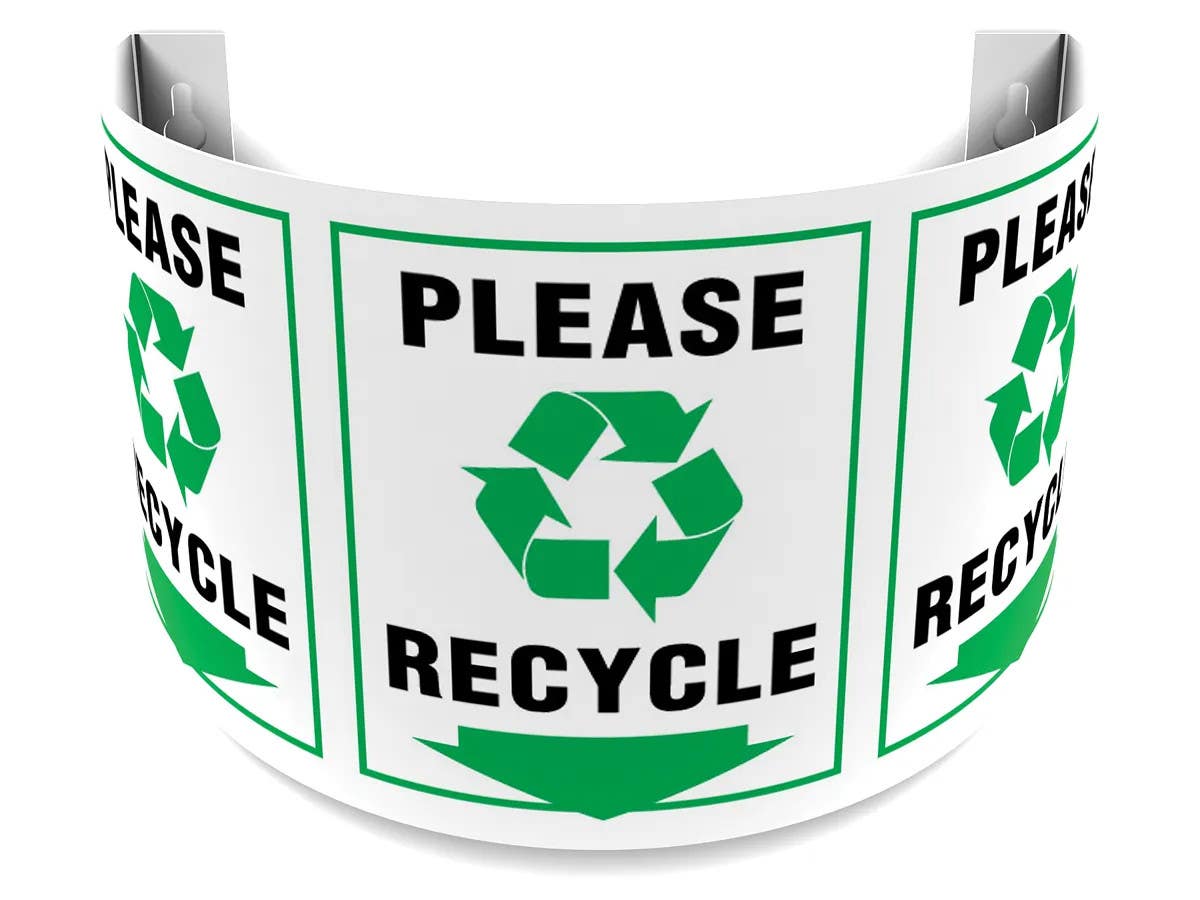 AccuformNMC PSJ 180D Projection Sign, Please Recycle