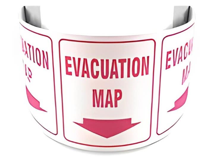 AccuformNMC PSJ 180D Projection Sign, Evacuation Map