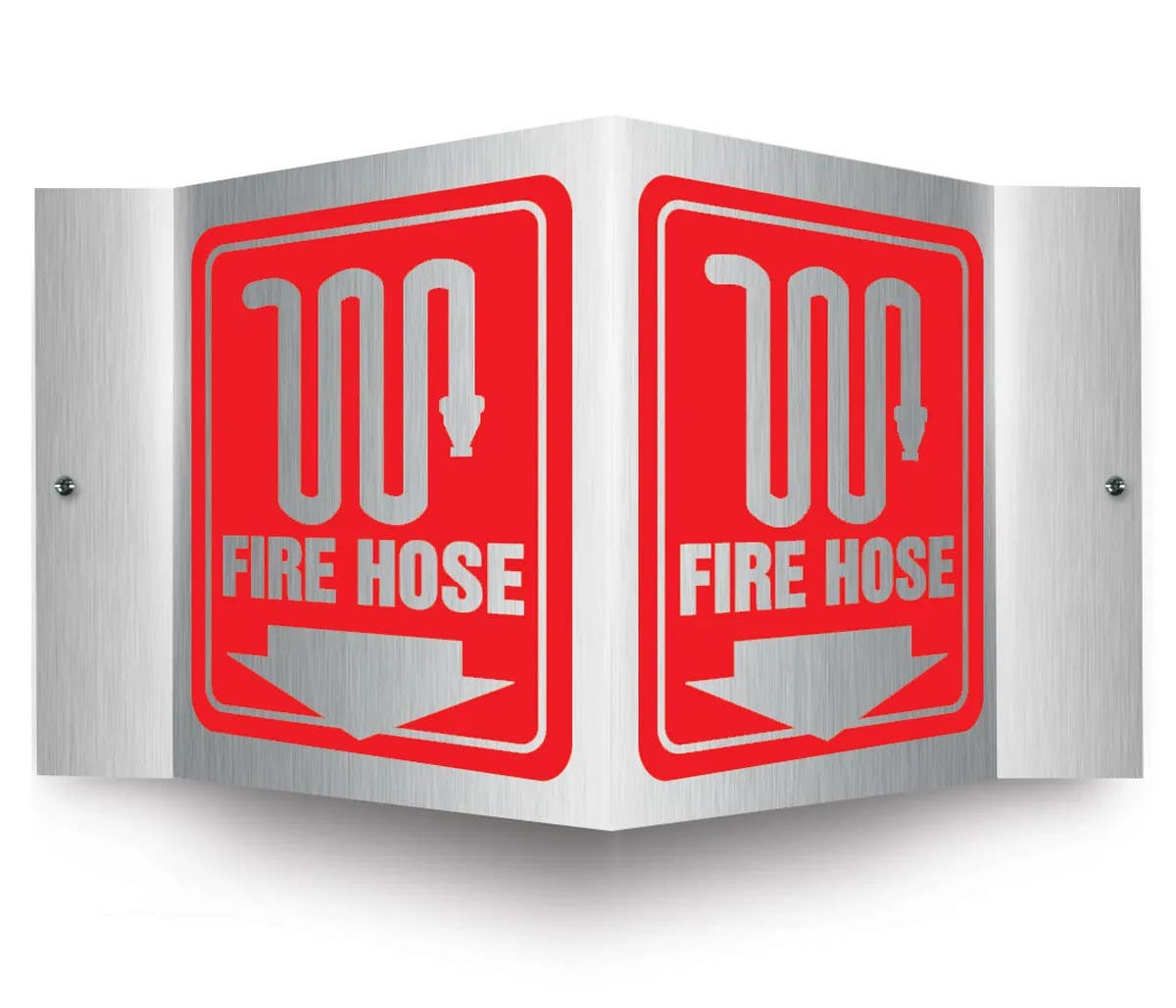 AccuformNMC PSM310 Brushed Aluminum 3D Projection Sign, Fire Hose, 6" H x 5" W Panel