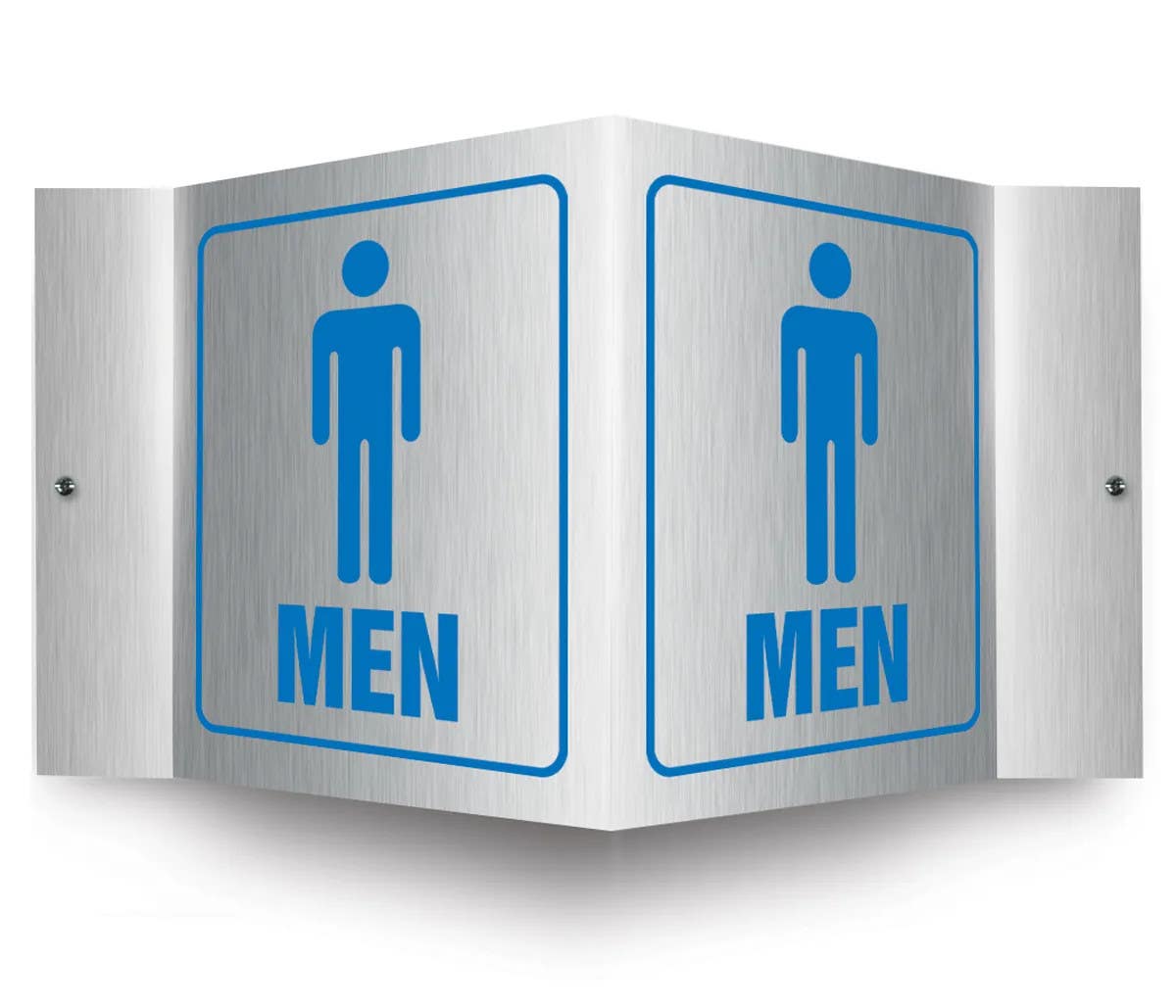 AccuformNMC PSM328 Brushed Aluminum 3D Projection Sign, Men, 6" H x 5" W Panel