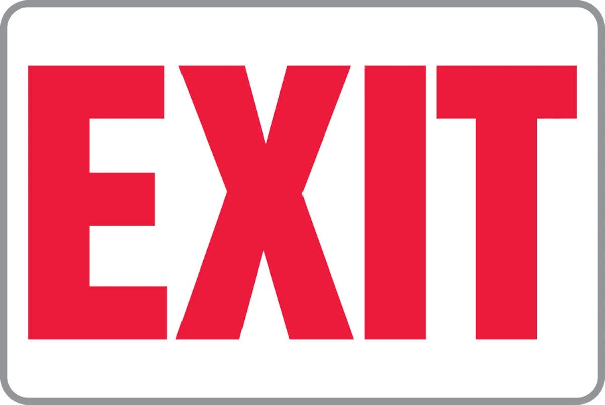 AccuformNMC PSP1 Safety Sign, Exit, 8" H x 12" W