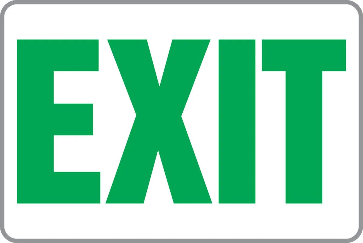 AccuformNMC PSP1 Safety Sign, Exit, Plastic, 8" H x 12" W