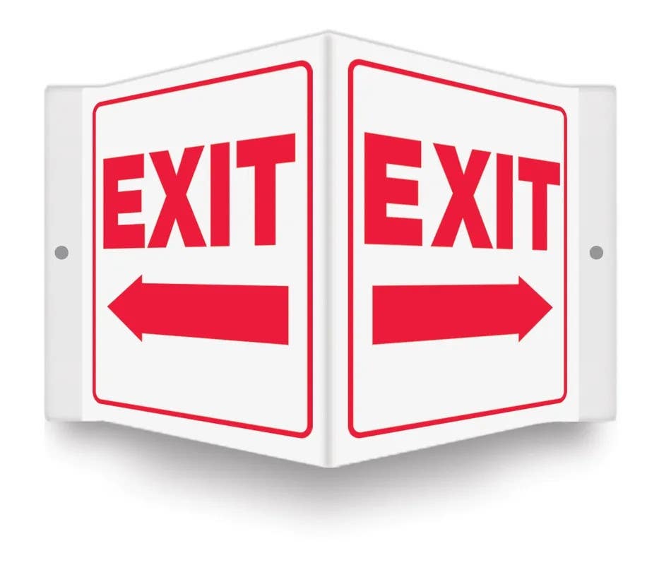 AccuformNMC PSP117 3D Projection Safety Sign, Exit, 6" H x 5" W Panel